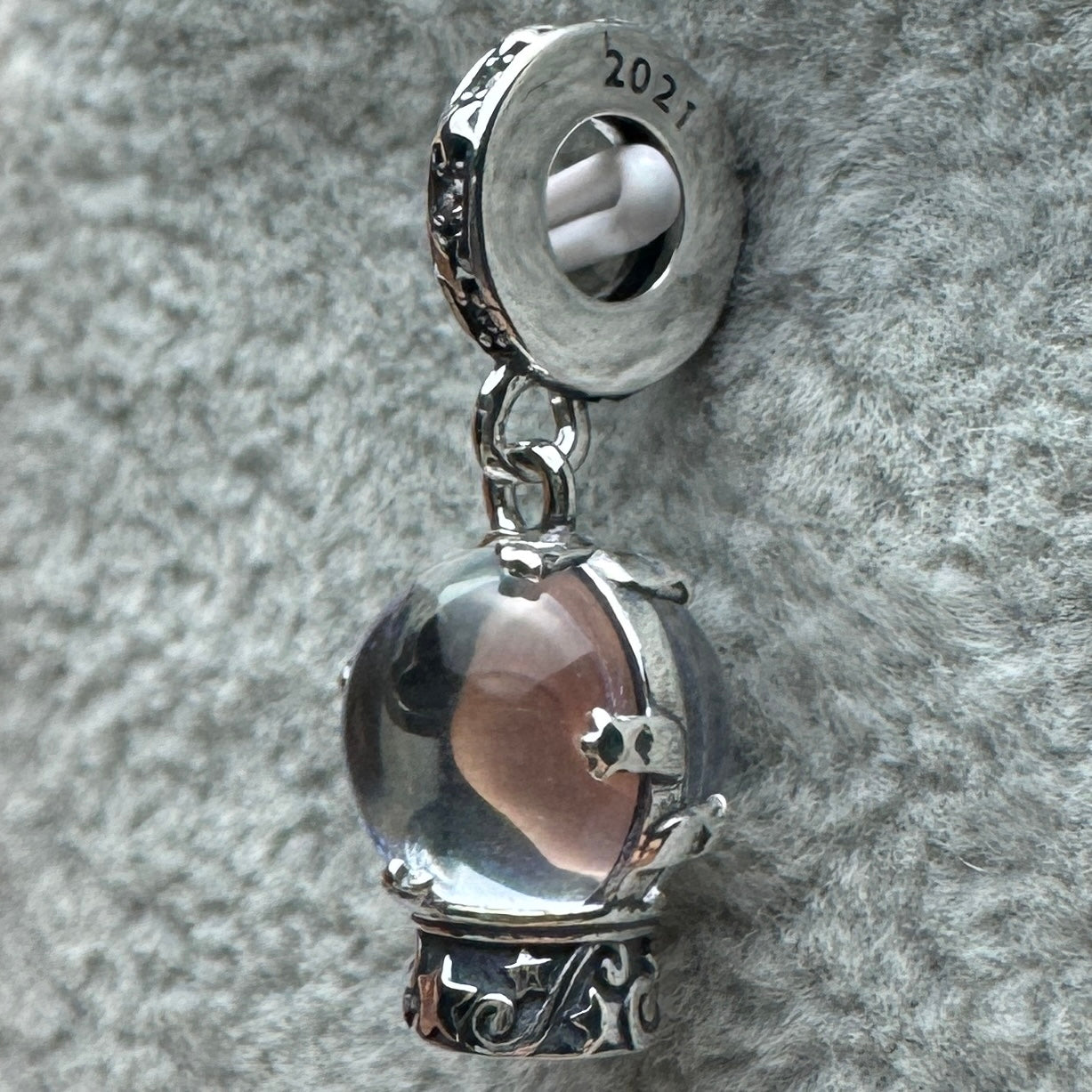 Charm Colgante Copo De Nieve Brillante De Cristal De Murano