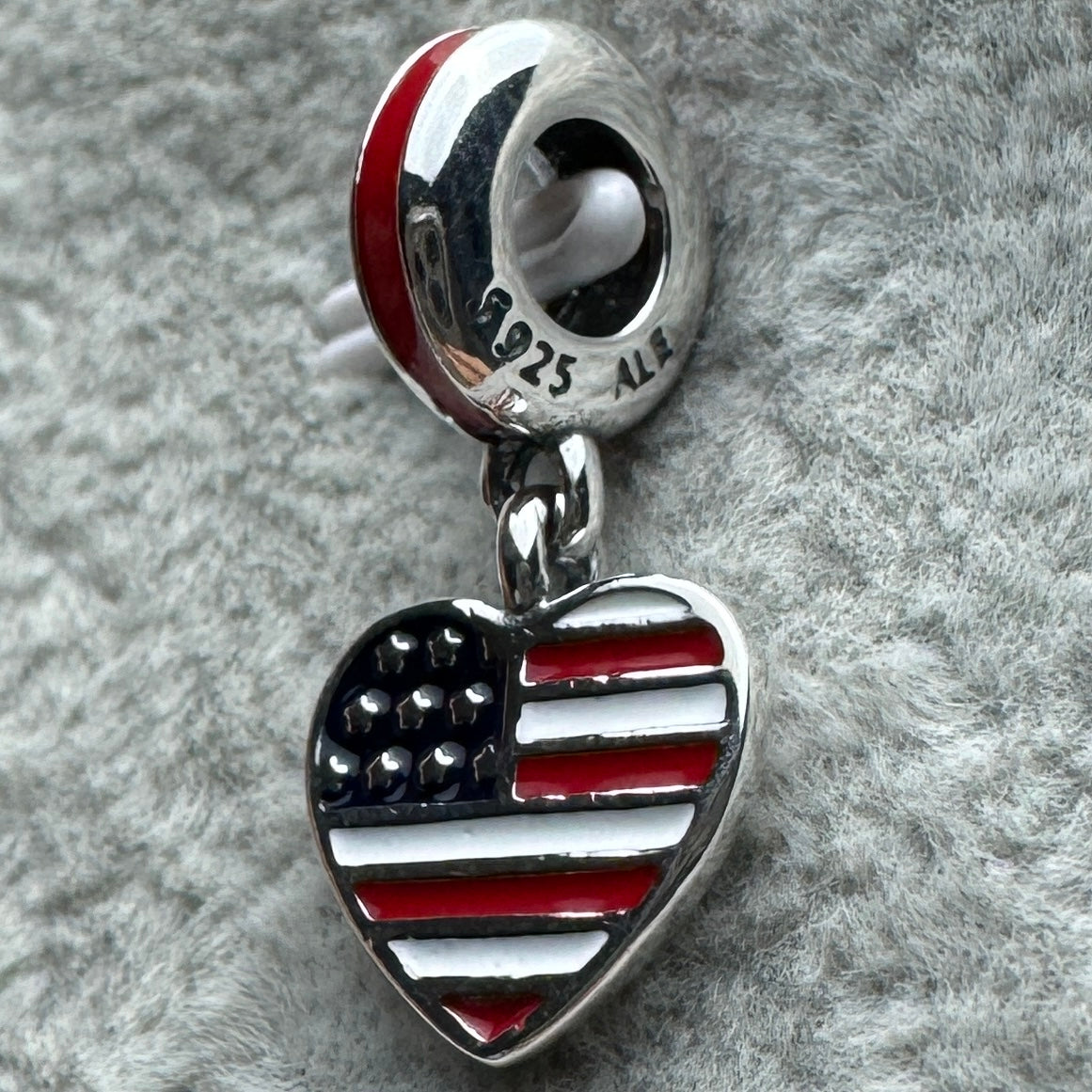 Charm Colgante Corazón Bandera De Estados Unidos