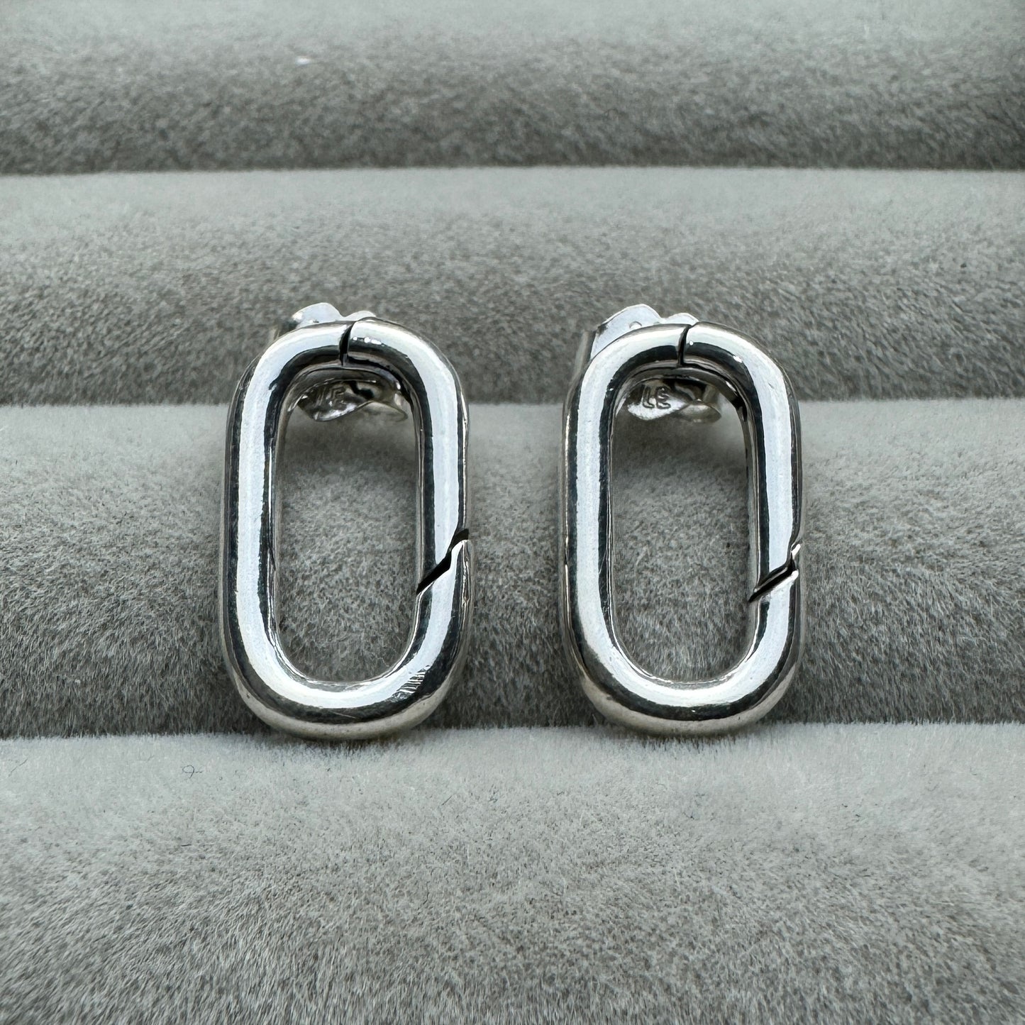 Aretes De Botón Eslabón Con Apertura