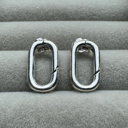 Aretes De Botón Eslabón Con Apertura