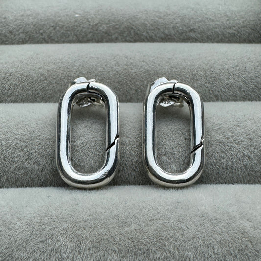 Aretes De Botón Eslabón Con Apertura