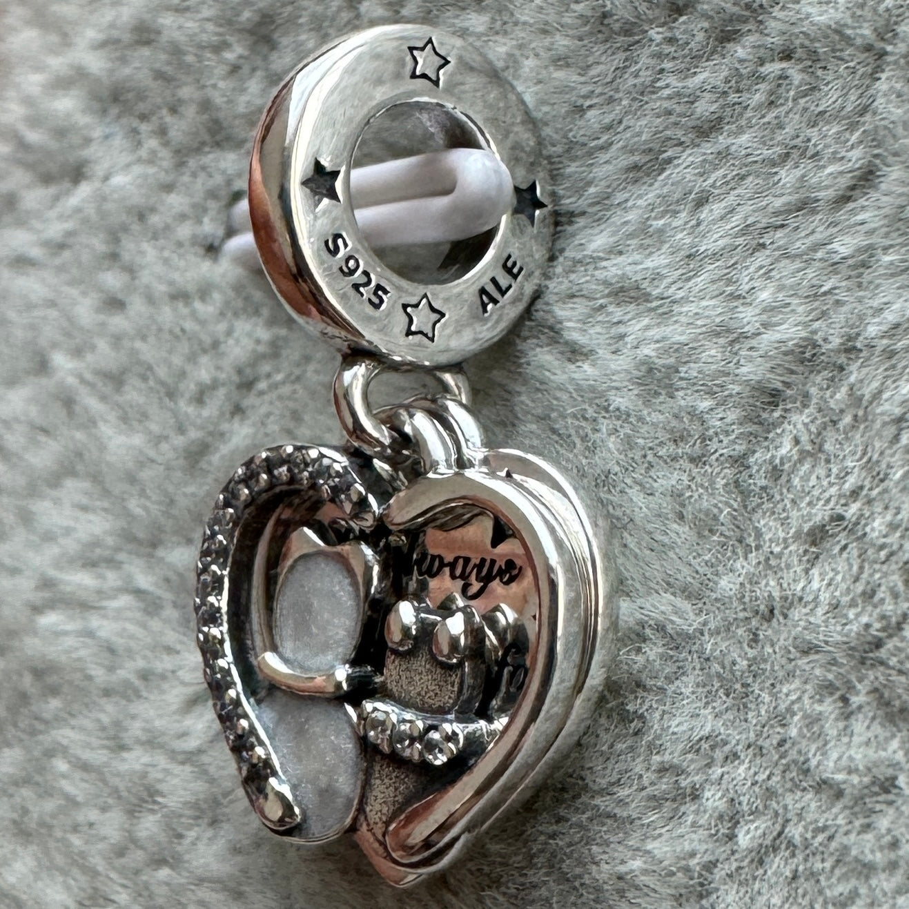 Charm Colgante Corazón Gatos