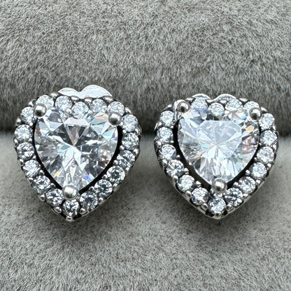 Aretes De Botón Corazón Elevado