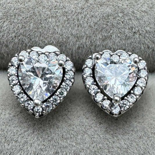 Aretes De Botón Corazón Elevado