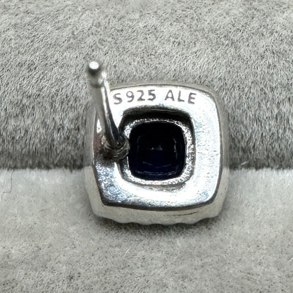 Aretes Halo Cuadrado Azul