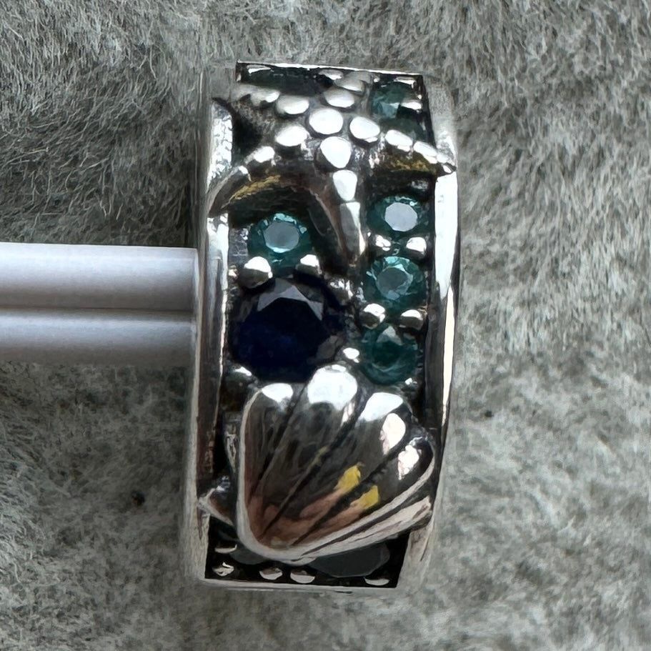 Charm Clip De Seguridad Concha Y Estrella De Mar