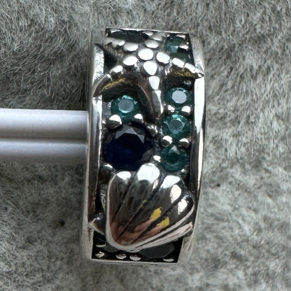 Charm Clip De Seguridad Concha Y Estrella De Mar