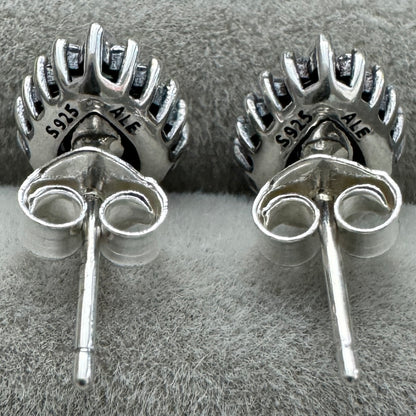 Aretes De Botón Halo Pera Brillante