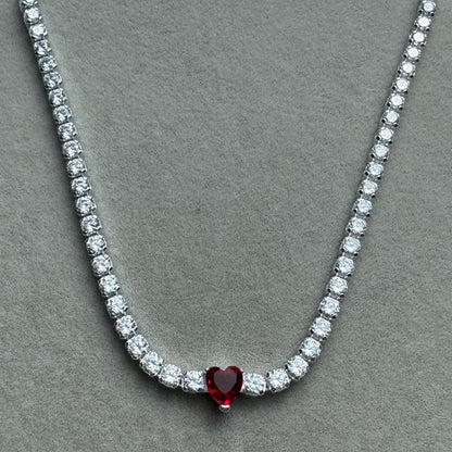 Collar Choker Corazón Rojo 40 cm (Ajustable A 30 cm)