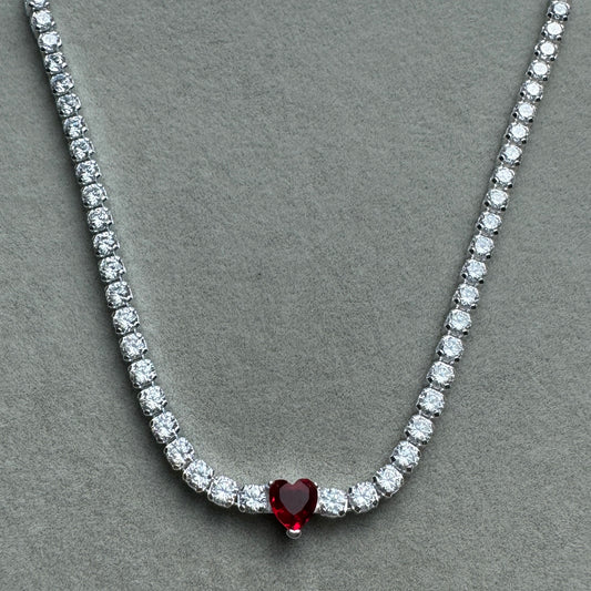 Collar Choker Corazón Rojo 40 cm (Ajustable A 30 cm)