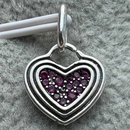 Charm Colgante Corazón Brillante Rosa