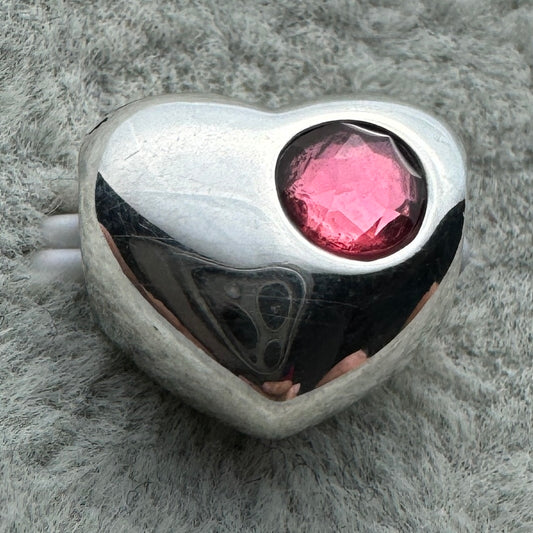 Charm Corazón Zirconia Rosa