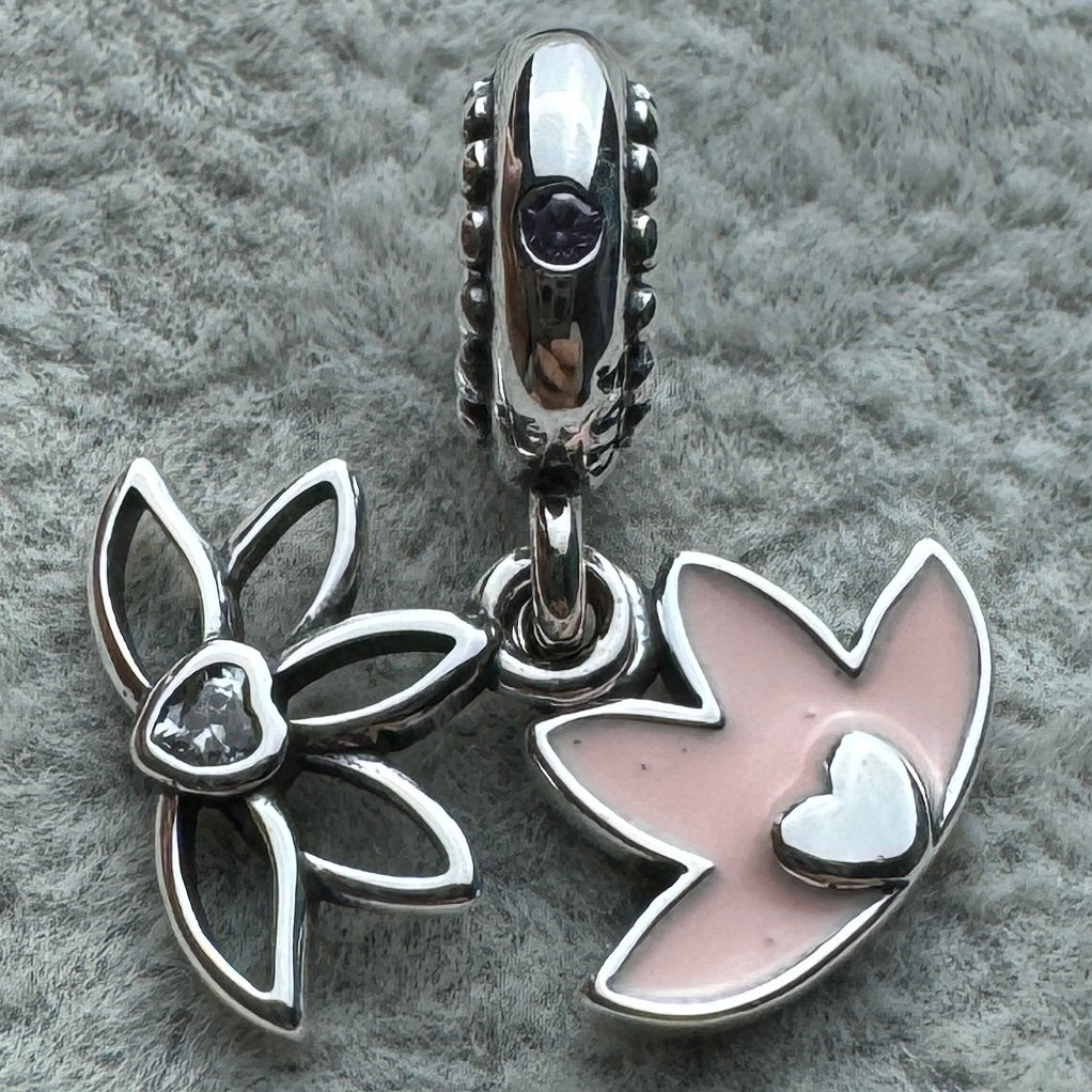 Charm Colgante Doble Flor De Loto