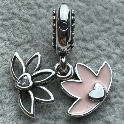 Charm Colgante Doble Flor De Loto