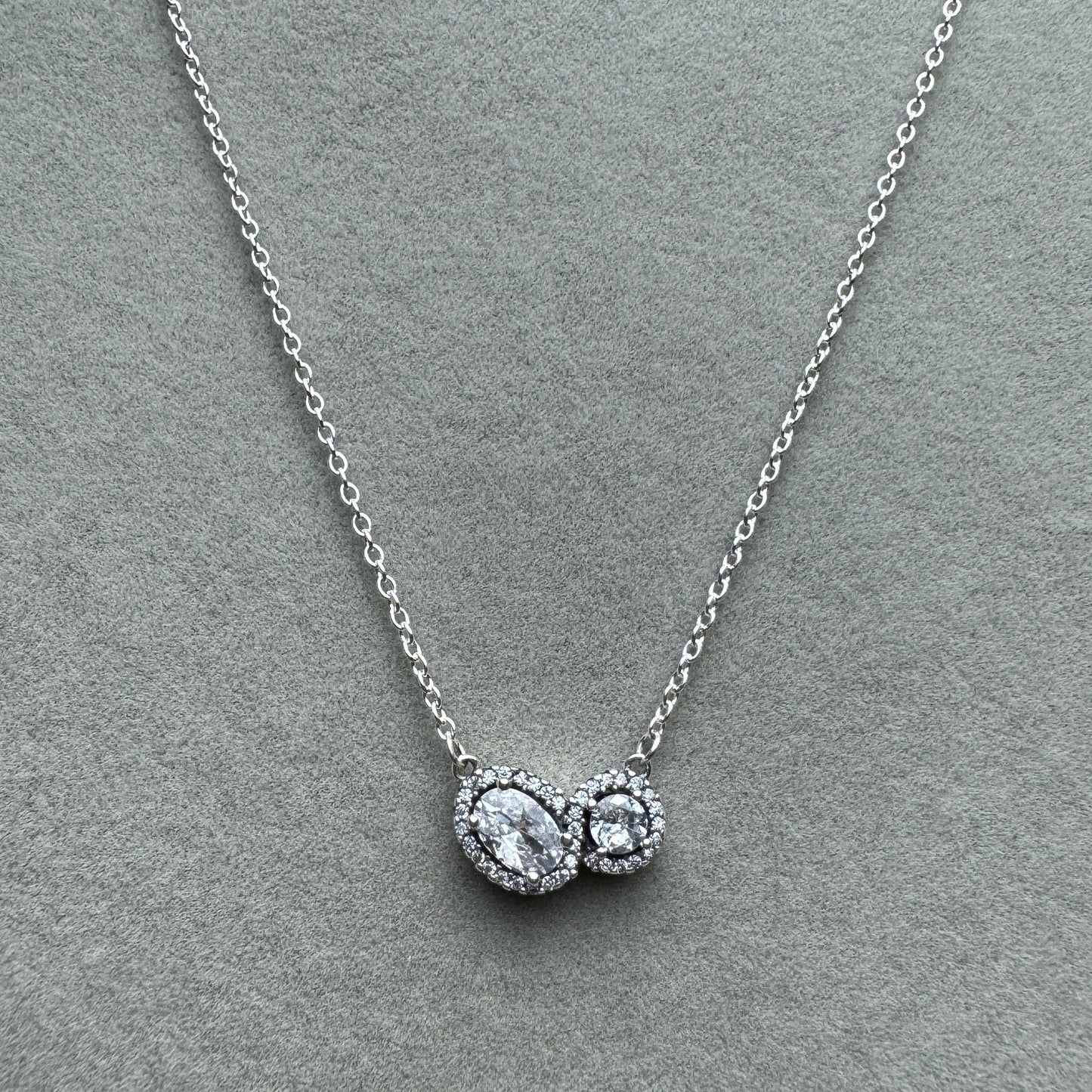 Collar Doble Halo Brillante 45 cm (Ajustable A 44, 42 Y 39 cm)