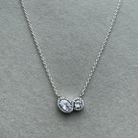 Collar Doble Halo Brillante 45 cm (Ajustable A 44, 42 Y 39 cm)