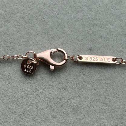 Collar Corazón Elevado Brillante Baño Rosa 45 cm (Ajustable A 40 cm)