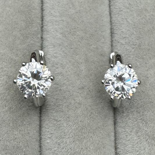 Aretes Arracadas Círculo Moissanita
