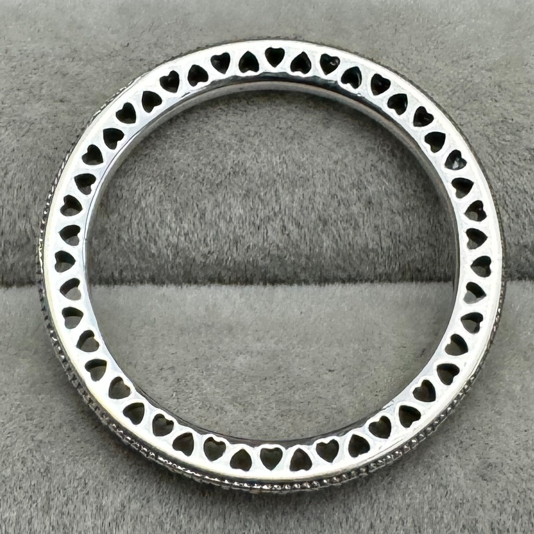 Anillo Brillante Corazones Laterales