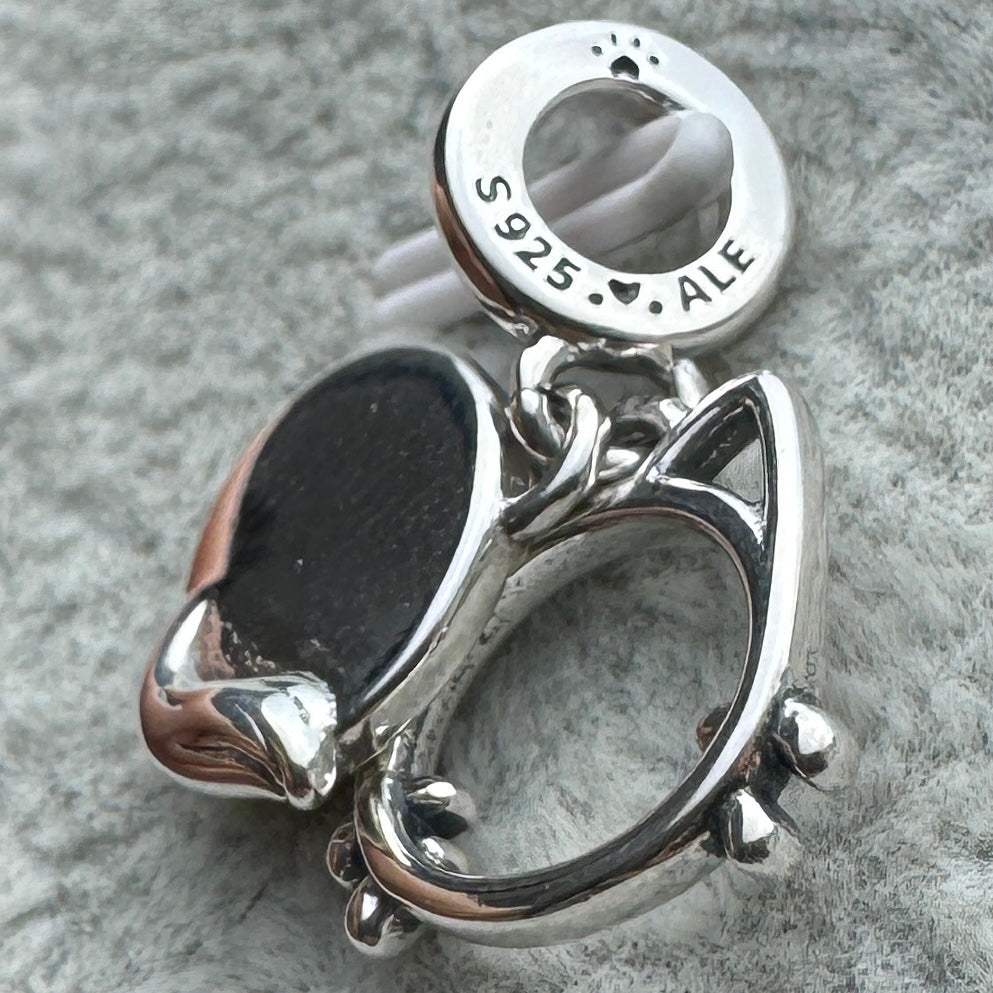 Charm Colgante Doble Insignia Gato