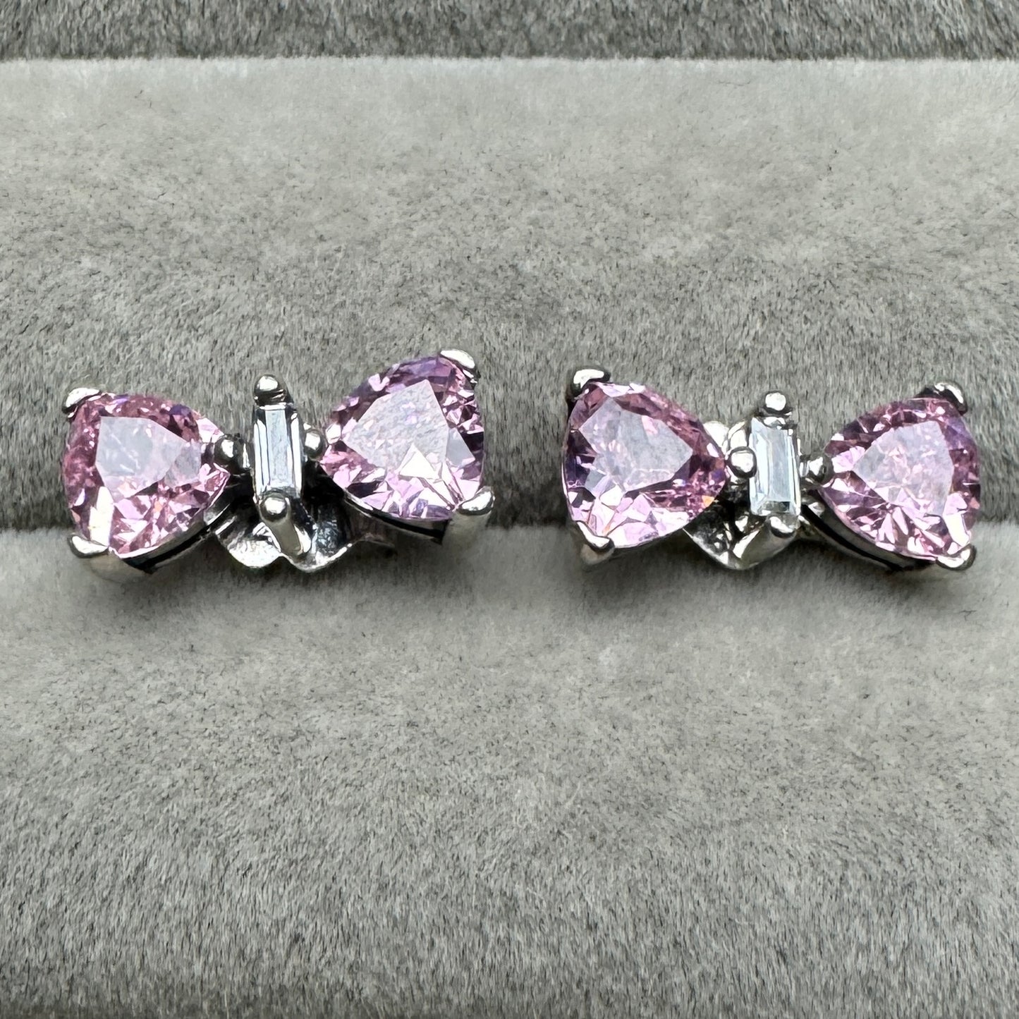 Aretes Moño Rosa Grandes