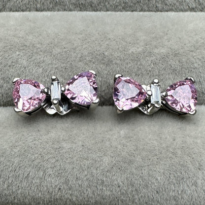 Aretes Moño Rosa Grandes