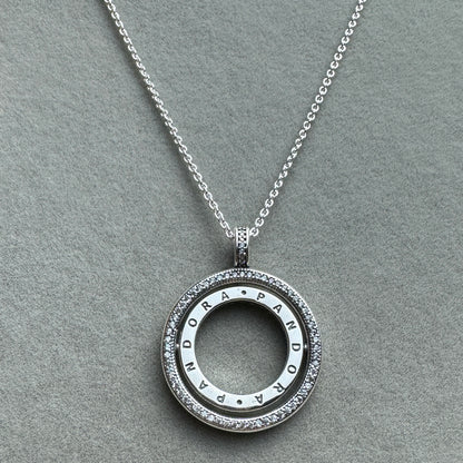 Collar Doble Disco Brillante Giratorio 45 cm (Ajustable A 43 Y 41 cm)