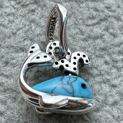 Charm Colgante Ballena Azul Turquesa Brillante