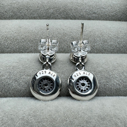 Aretes Brillantes Colgantes Circulo