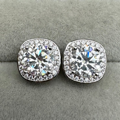 Aretes Círculo Contorno Moissanita