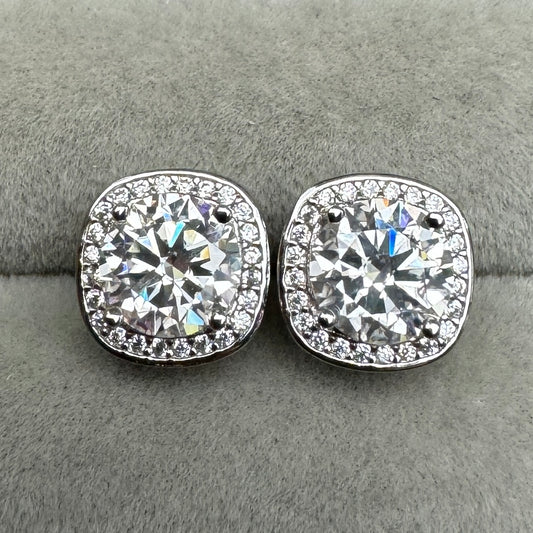Aretes Círculo Contorno Moissanita
