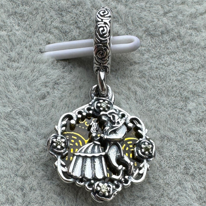 Charm Colgante Doble La Bella y La Bestia Disney