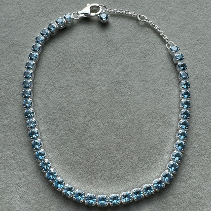 Brazalete Tenis Azul Claro Brillante