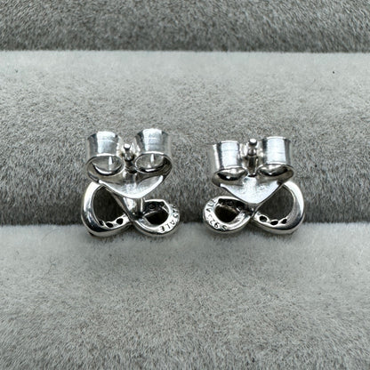Aretes De Botón Infinito Reluciente