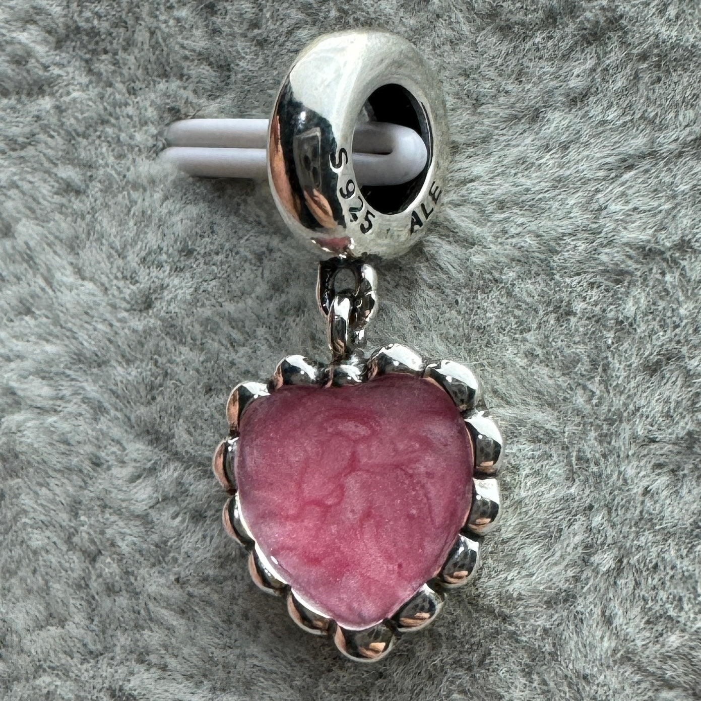 Charm Colgante Corazón Rosa