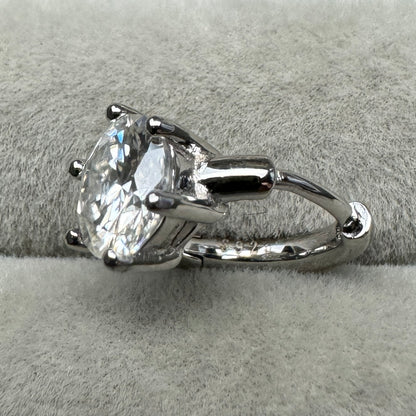 Aretes Arracadas Círculo Moissanita