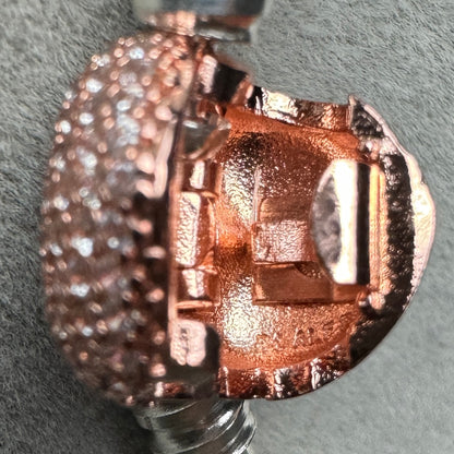 Brazalete Rígido Cierre Corazón Centelleante Oro Rosa