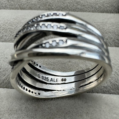 Anillo Entrelazado Brillante