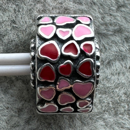 Charm Clip De Seguridad Corazones Rojos Y Rosas