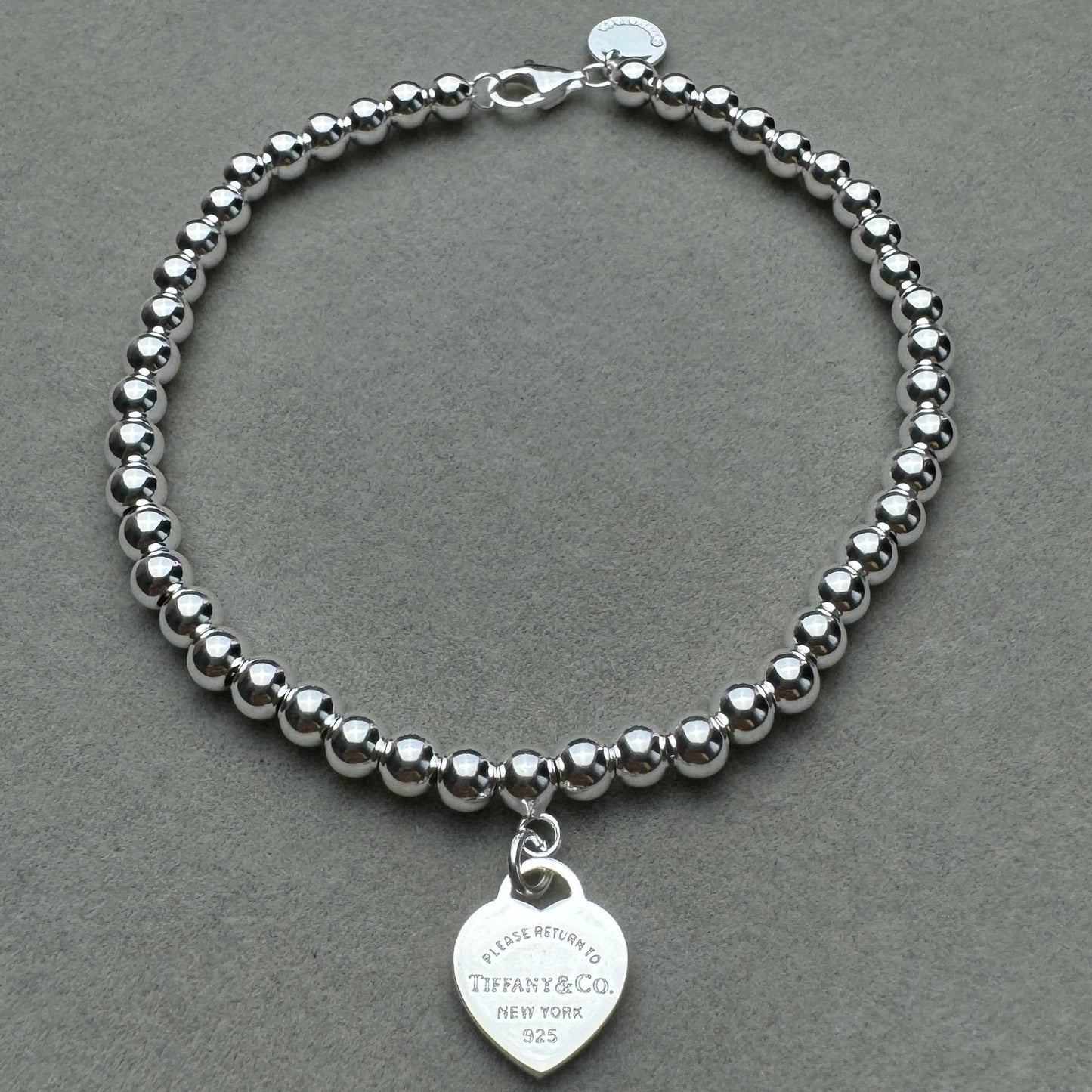 Brazalete Bolitas Corazón Azul Tiff