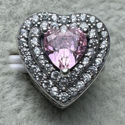 Charm Corazón Nivelado Rosa