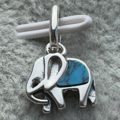 Charm Colgante Elefante Azul Turquesa