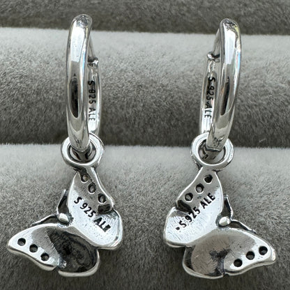 Aretes De Aro Mariposa Azul