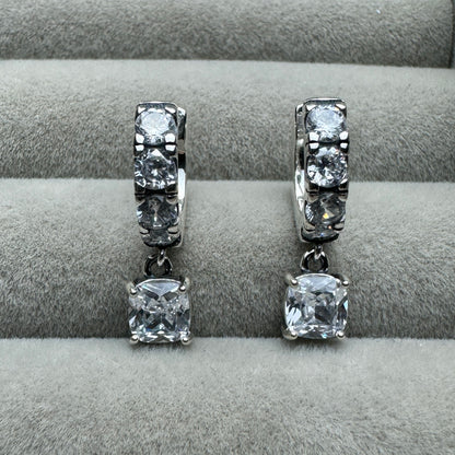 Aretes Brillantes Pavé Cuadrado