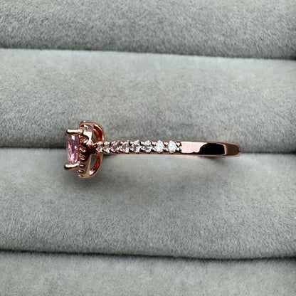 Anillo Corazón Oro Rosa Nivelado Brillante