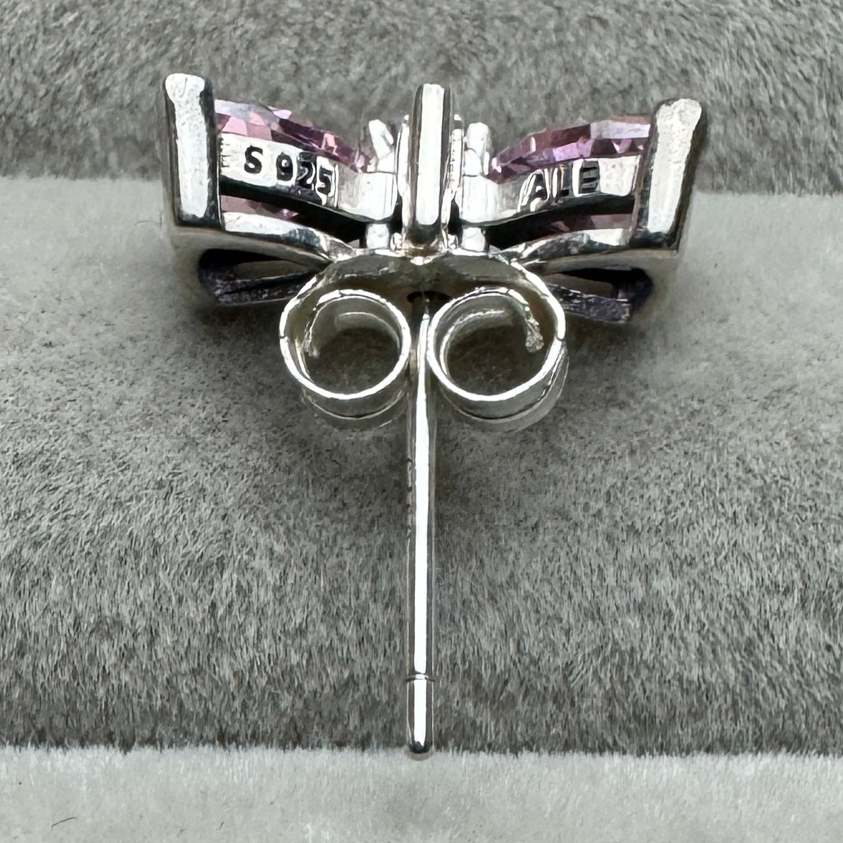 Aretes Moño Rosa Grandes