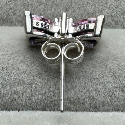 Aretes Moño Rosa Grandes