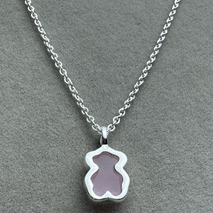 Collar Tous Oso Rosa Cuarzo Rosa 45 cm (Ajustable A 40 cm)