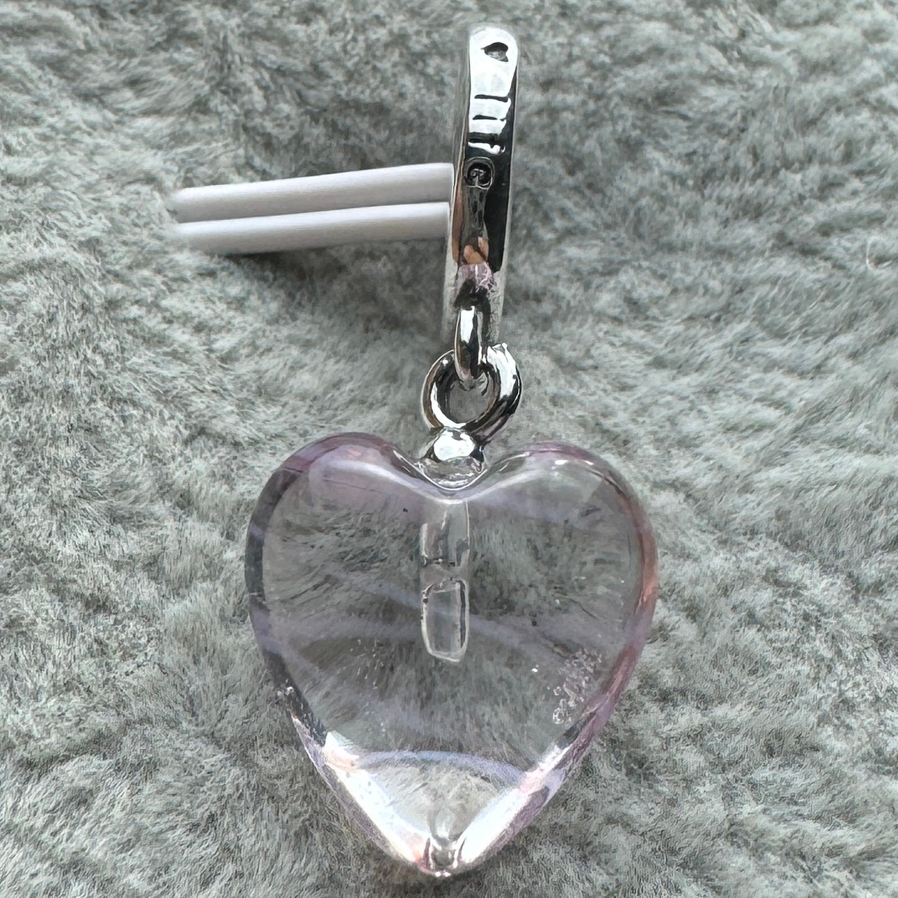 Charm Colgante Corazón Rosa De Cristal De Murano