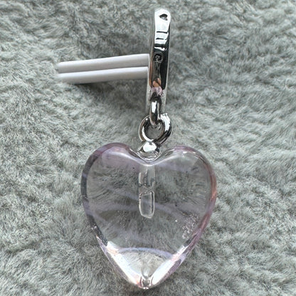 Charm Colgante Corazón Rosa De Cristal De Murano